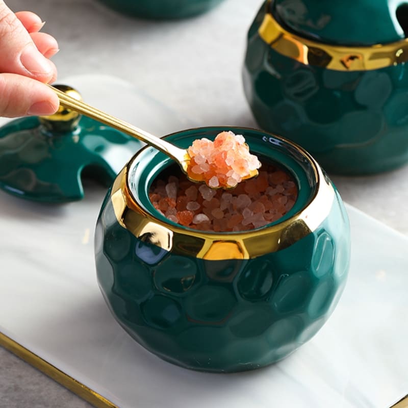 Conjunto de Potes Cerâmica Kit Açucareiro e Saleiro