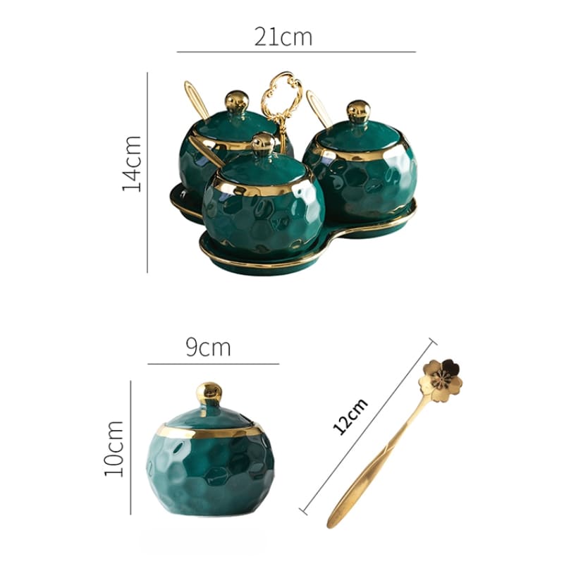 Conjunto de Potes Cerâmica Kit Açucareiro e Saleiro