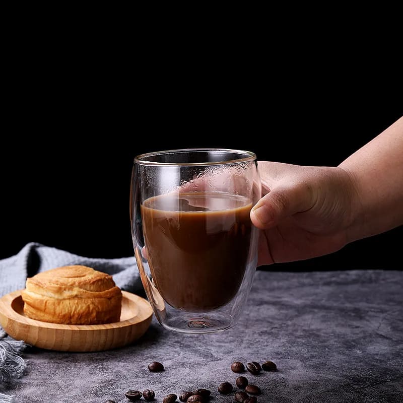 Copo de Vidro Parede Dupla Cantinho do Café e Chá