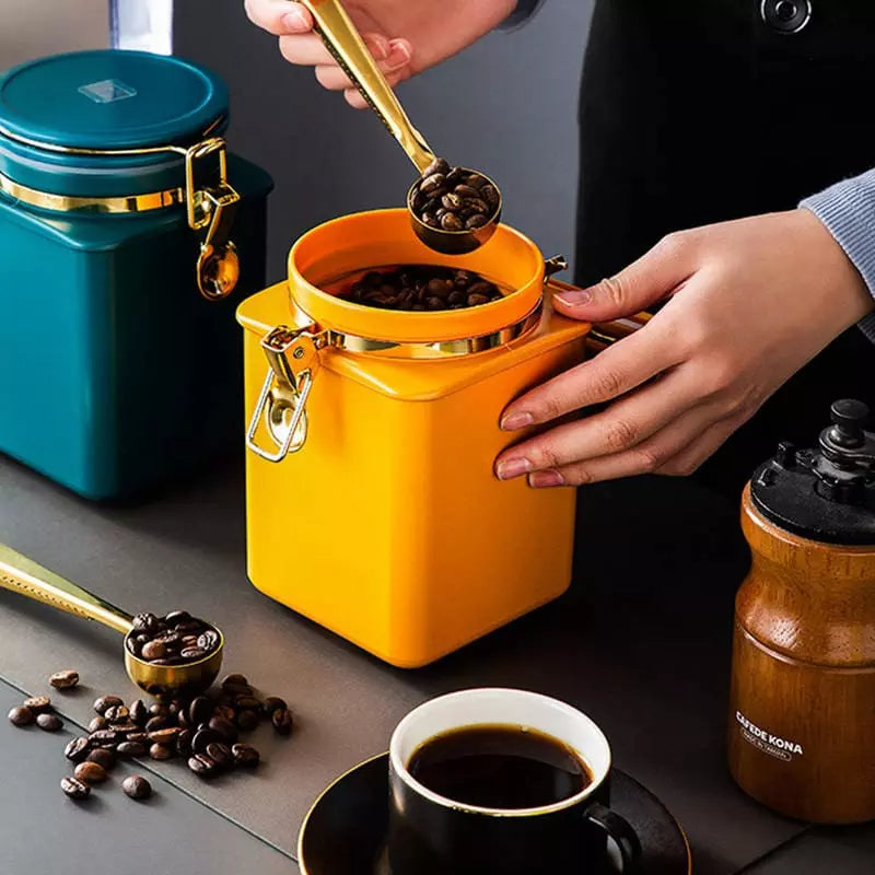 Porta Alimentos Pote com Tampa Hermético para Café