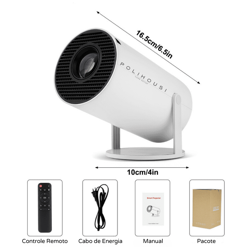 Projetor Portátil 4K 1080p Cinema em Casa Ultra HD