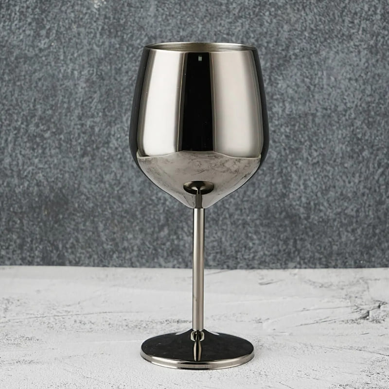 Taça de Vinho Colorida Inox Inquebrável Bar em Casa