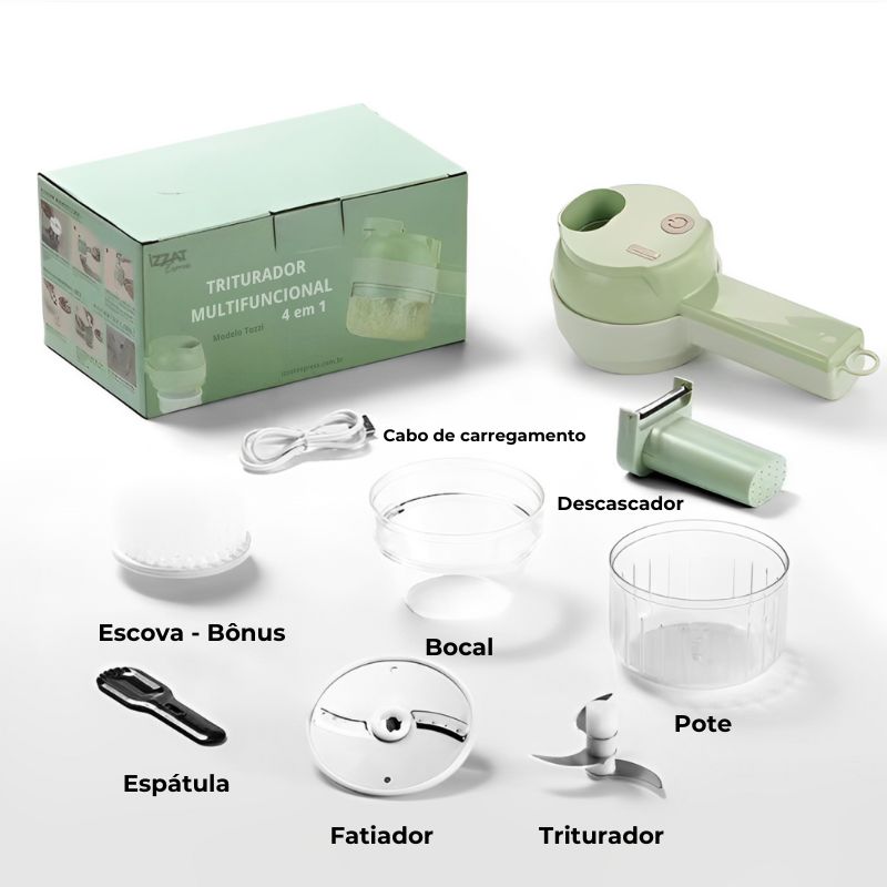Triturador multifuncional 4 em 1 + Brinde Escova de limpeza
