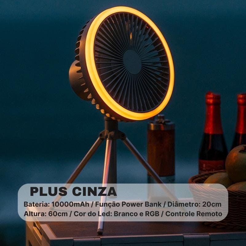 Ventilador de Coluna Portátil Recarregável de Mesa