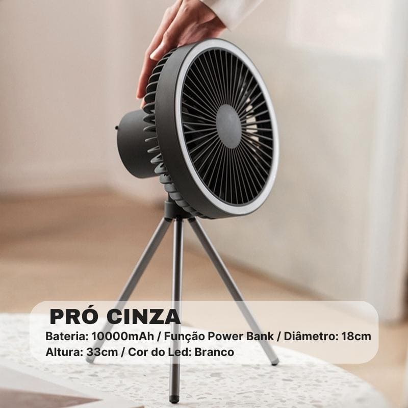 Ventilador de Coluna Portátil Recarregável de Mesa