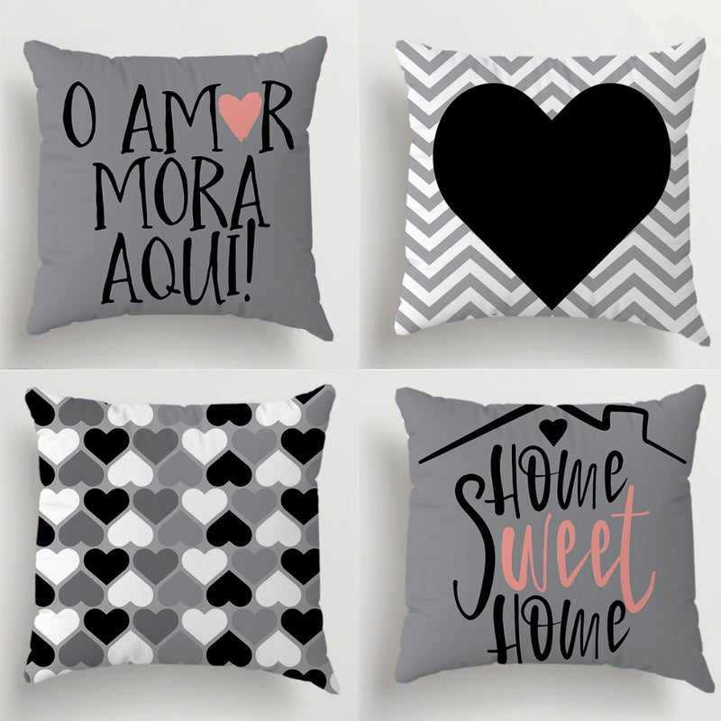 Kit com 04 Capas para Almofadas Decorativas