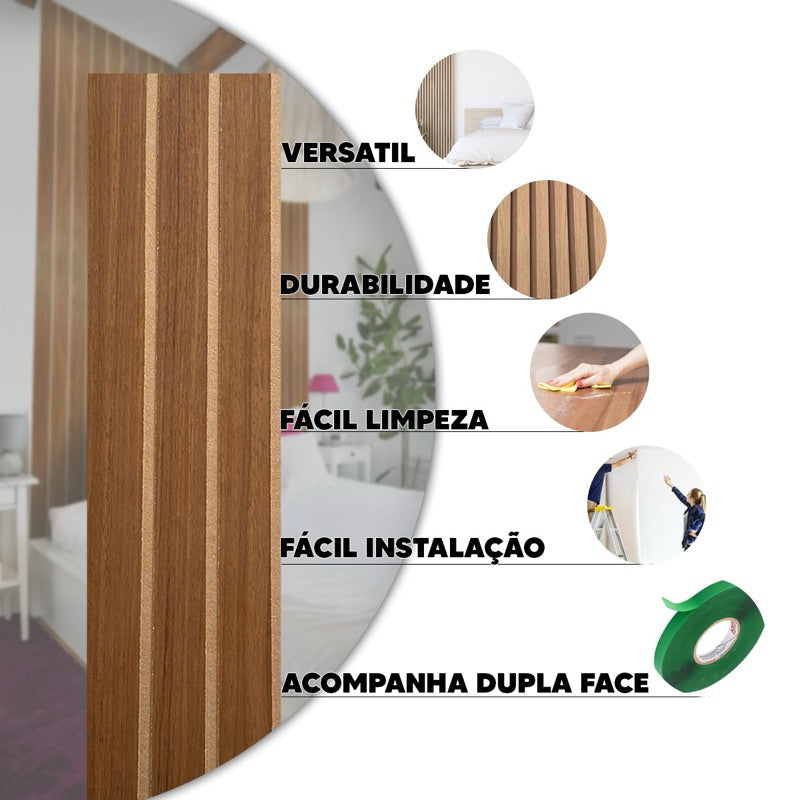 Kit 20 Painéis Ripados 3D em MDF