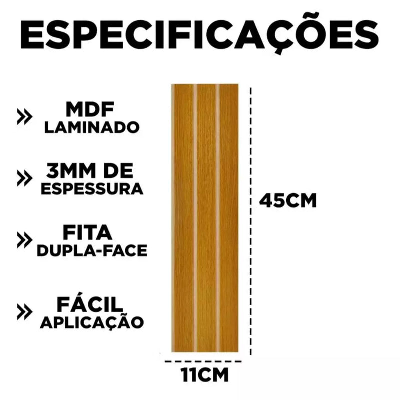Kit 20 Painéis Ripados 3D em MDF