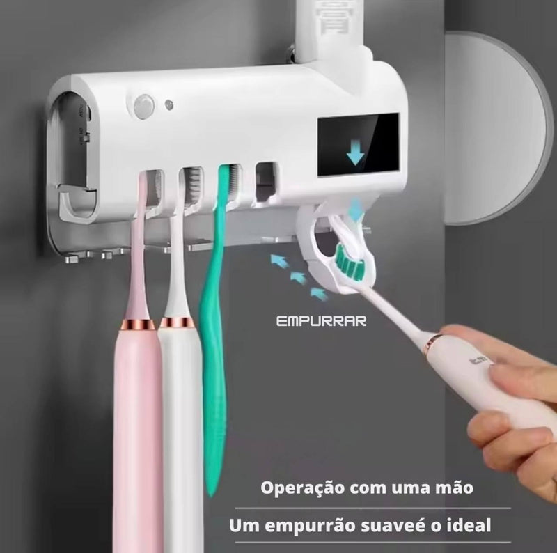 Suporte Esterilizador UV para Escova e Pasta de Dente