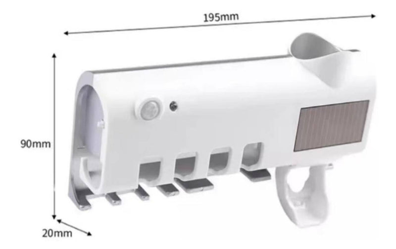 Suporte Esterilizador UV para Escova e Pasta de Dente