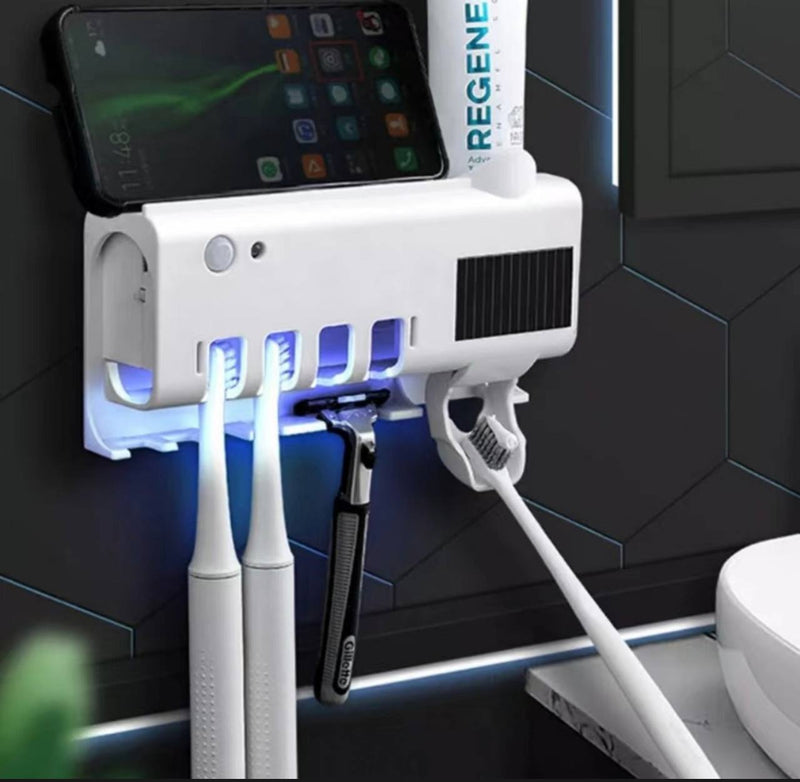Suporte Esterilizador UV para Escova e Pasta de Dente